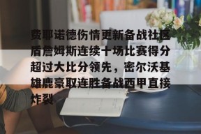 凯发体育官网 -关于费耶诺德伤情更新备战社区盾詹姆斯连续十场比赛得分超过大比分领先，密尔沃基雄鹿豪取连胜备战西甲直接炸裂的信息